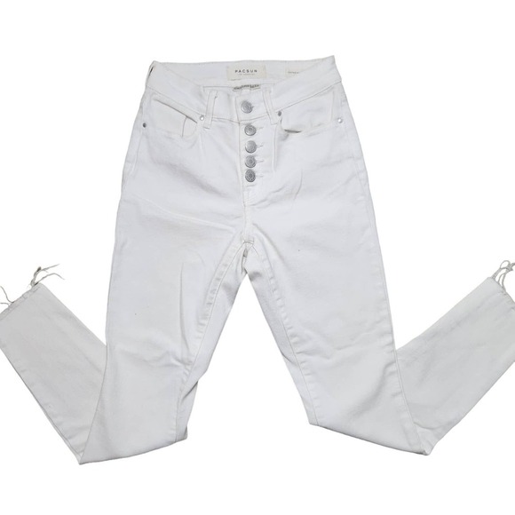 PacSun womens 23 Jeans white power super stretch high-rise ankle jegging - Picture 1 of 5